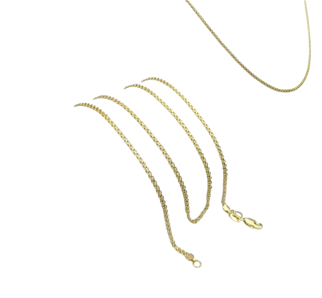 Cadena Tejido Chino 3MM 60CM Grosor Oro Laminado 18K